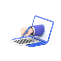 Isometric electronic signature concept. digital form attached to electronically transmitted...