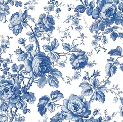 Obraz premium seamless floral background blue colour 