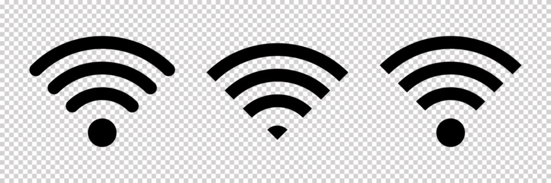 recommend clip art: Set of vector Wi-Fi icon for communication, telecommunication. Communication wireless signal level wifi. Clipart illustration. Mobile bar status.