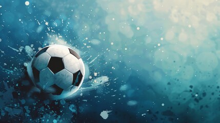 Naklejka premium Soccer football banner background with ball. Illustration generated by ai.
