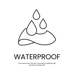 waterproof concept thin outline icon vector design good for web and mobile app