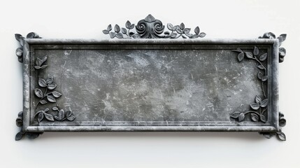 blank memorial plaque isolated on white background.
