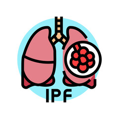idiopathic pulmonary fibrosis color icon vector. idiopathic pulmonary fibrosis sign. isolated symbol illustration