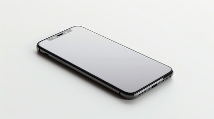 Sleek smartphone with edgetoedge display, isolated on white background, modern and hightech, highresolution, copy space