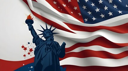 Papercut Style Illustration of American Independence Day Festival