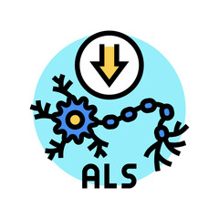 amyotrophic lateral sclerosis disease color icon vector. amyotrophic lateral sclerosis disease sign. isolated symbol illustration