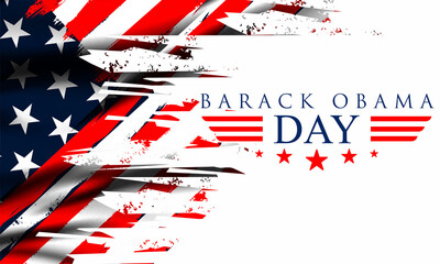 Barack Obama day theme poster. Vector illustration.  Suitable for Poster, Banners, campaign and greeting card.