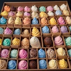 a display of ice creams and ice creams
