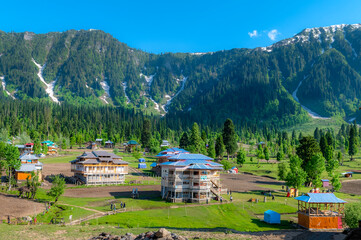 Arang Kel is a village and tourist spot in the Neelam valley of Azad Kashmir. It is located on the hilltop above Kel at an altitude of 8,379 feet