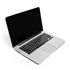 Laptop close-up, isolated on a white background. Illustration for presentation, sale, advertising of modern devices.