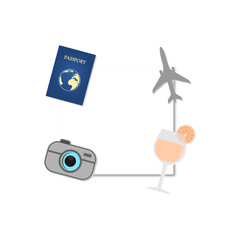 Summer and travel background isolated on transparent background