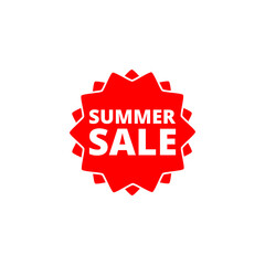 Summer sale badge icon isolated on transparent background