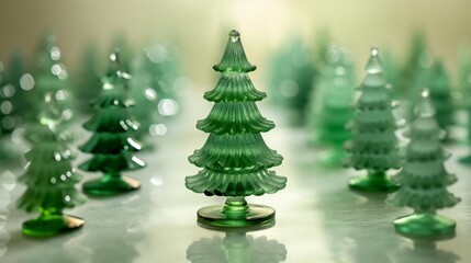 In a forest of delicate glass, this intricate Christmas tree sparkles with festive elegance and winter wonder.