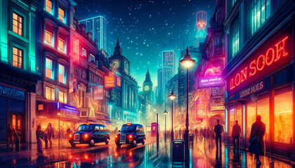 Obraz premium ネオンと夜景