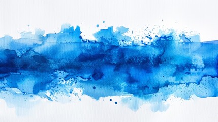Obraz premium Watercolor blue brush background illustration generated by ai