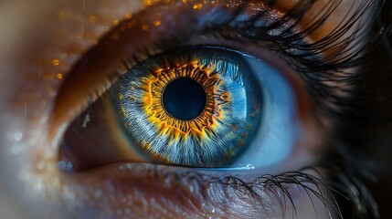 In the depths of the human eye, a mesmerizing galaxy of intricate colors and patterns reveals the secrets of vision.