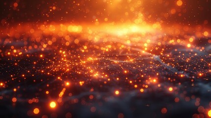 Abstract illustration of orange network technology