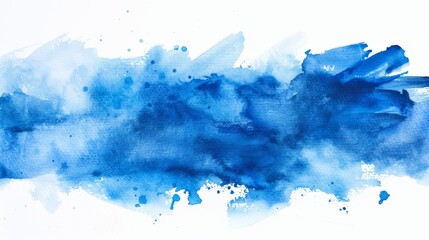 Obraz premium Watercolor blue brush background illustration generated by ai