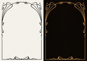 Set Template of Decorative vintage frames,borders rectangular shape. Baroque, Art Nouveau, Modern , Victorian style.
