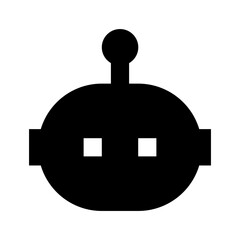 robot ai black glyph icon