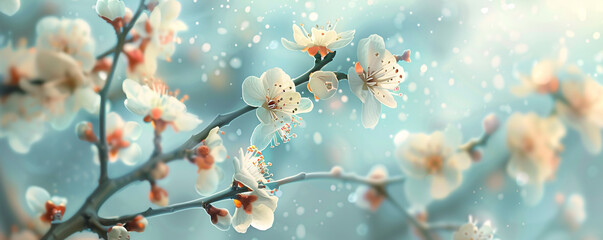 "Spring Awakening: A Delicate Blossom Background"