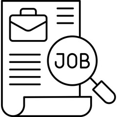 Job search vector icon in line style 