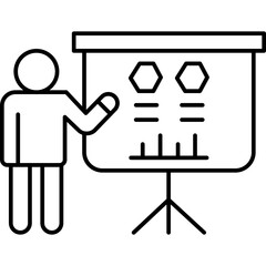 Presentation vector icon in line style 