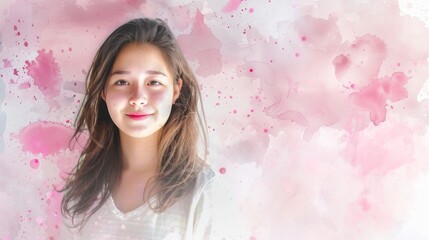 Watercolor brush pink background illustration generated by ai