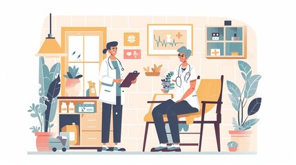 Home Care Nurse: During a home visit, a nurse provides in-home care, checking on a patient's health and offering assistance with daily activities to ensure their well-being 