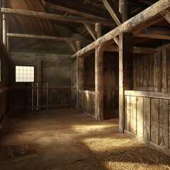 Spacious and Quiet: An Unused Stable Ready for Horses