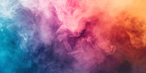 Chromatic Mist: Colorful Smoke Steam Fog Background, Vibrant Vapors: Colorful Smoke and Steam Fog Background - Ai Generated