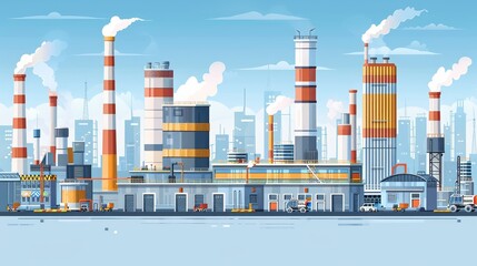 Obraz premium Eco petrochemical factory green industry concept for environment conservation and low emissions