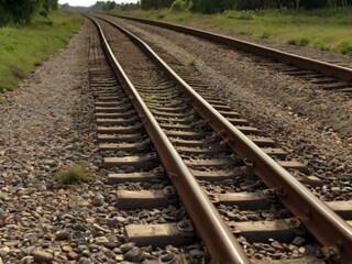 railroad tracks in the countryside