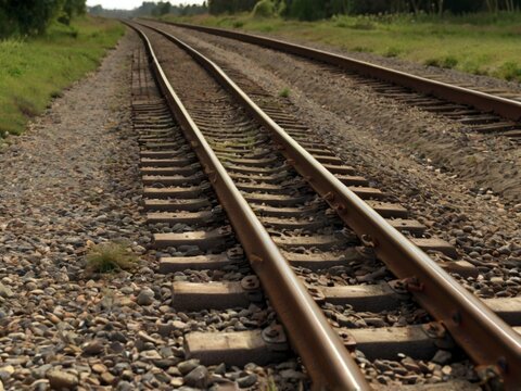 railroad tracks in the countryside
