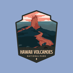 Hawaii national park emblem patch logo vector symbol illustration design