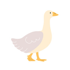 Cute Smiling Goose Illustration. Animal Clipart.