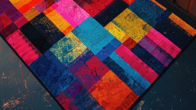 Pixel art door mat, colorful and inviting, blend of nostalgia and modern