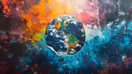 Digital world globe, concept of global network and connectivity on Earth, high speed data transfer and cyber technology, information exchange and international telecommunication Oil co. Generative AI.