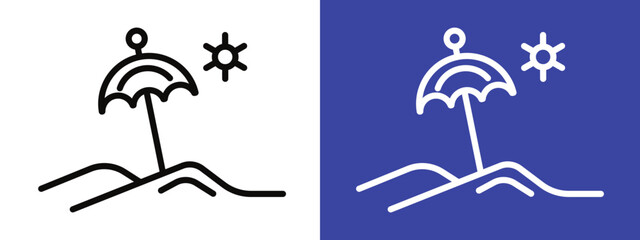 Tropical Beach Icon Ideal for Travel and Summer Designs