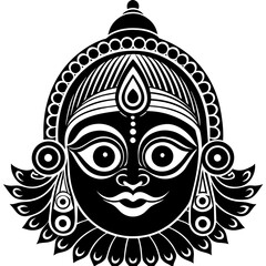 Jagannathan rath silhouette vector art illustration.