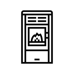 stove wood pellets line icon vector. stove wood pellets sign. isolated contour symbol black illustration
