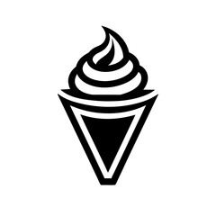 Minimalist cup ice cream logo vector art illustration.