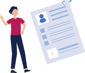 A guy looking at resume hacking.