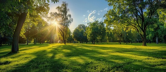 Sunny Day in Summer Park