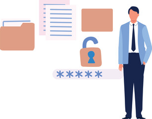 Boy is showing open folder.