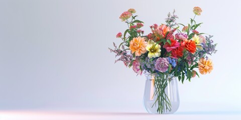 Vibrant Flower Bouquet in Glass Vase