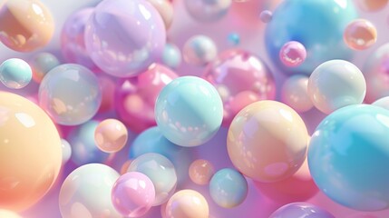 Colorful abstract background with glossy pastel bubbles, cheerful and playful design, for creative projects and decor