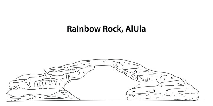 Rocks of AlUla. Rainbow Rock, Al Ula Saudi Arabia. Art Line. The Arch