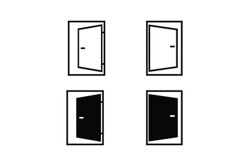 Opened Door Icon. Exit Symbol - Vector illustration on white background