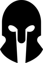 Spartan helmet icon in Fill style use for safety Greek gladiator design element emblem create for logo, symbol. Vector for apps and website isolated on transparent background. Trojan sign silhouette.